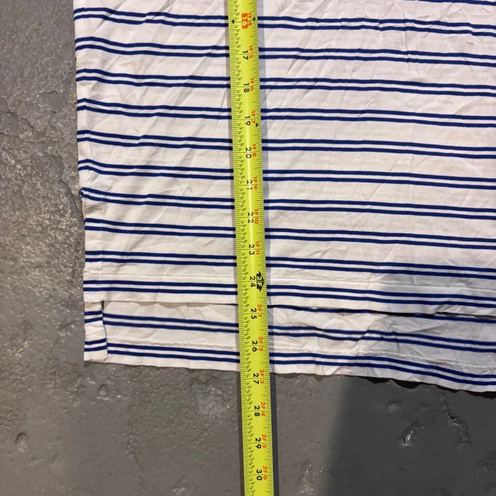 Vintage 90s Polo Ralph Lauren Striped Polo Shirt Medium Blue White Thin USA